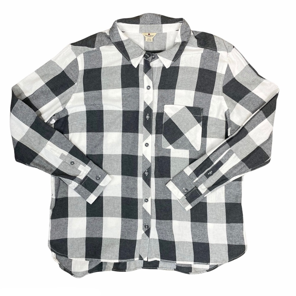 Woolrich Black Checker Fleece Button Down